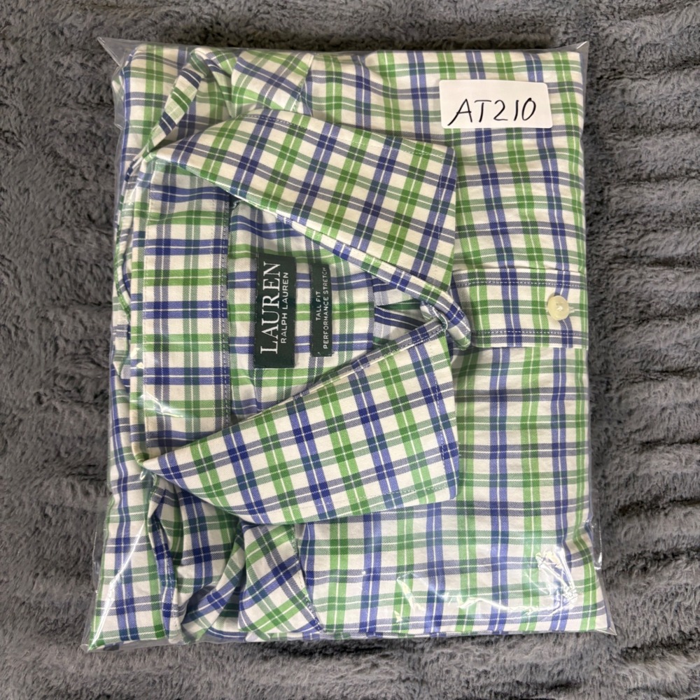 Lauren Ralph Lauren Tall Fit Performance Stretch Plaid Dress Shirt 16.5 36/37 - Picture 6 of 6
